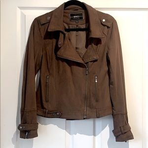 Faux suede zip jacket
